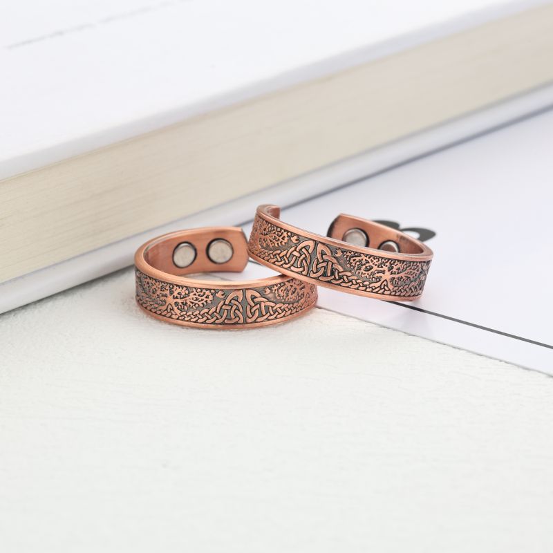 Anillo Biomagnético de Cobre Puro al 99.99% - Árbol de la Vida