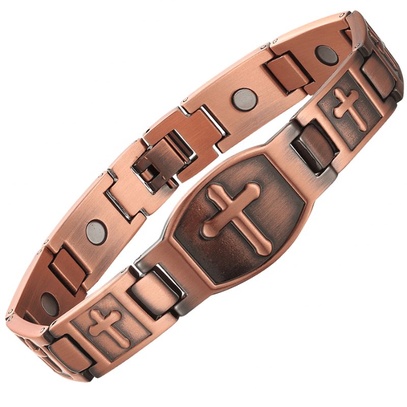 Pulsera Cruz Magnética de Cobre – una protección