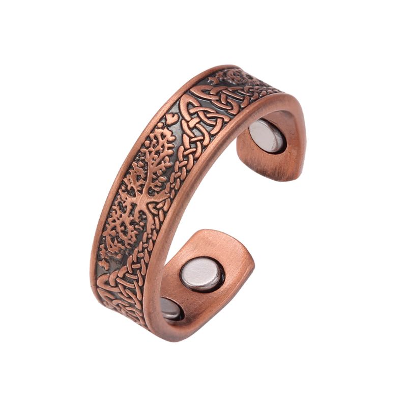 Anillo Biomagnético de Cobre Puro al 99.99% - Árbol de la Vida