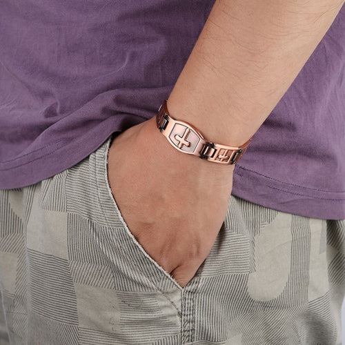 Pulsera Cruz Magnética de Cobre – una protección