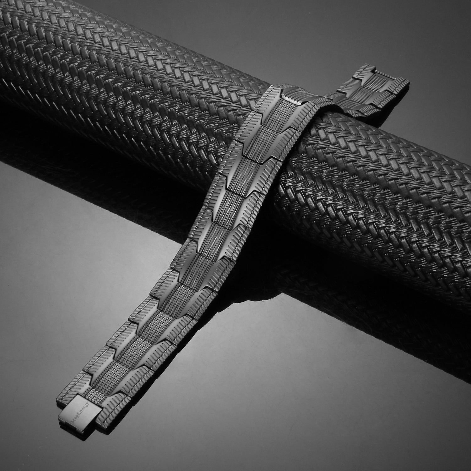 Pulsera de Cobre con Magnetismo Tejido Texturizado Premium triple protección- Color negro