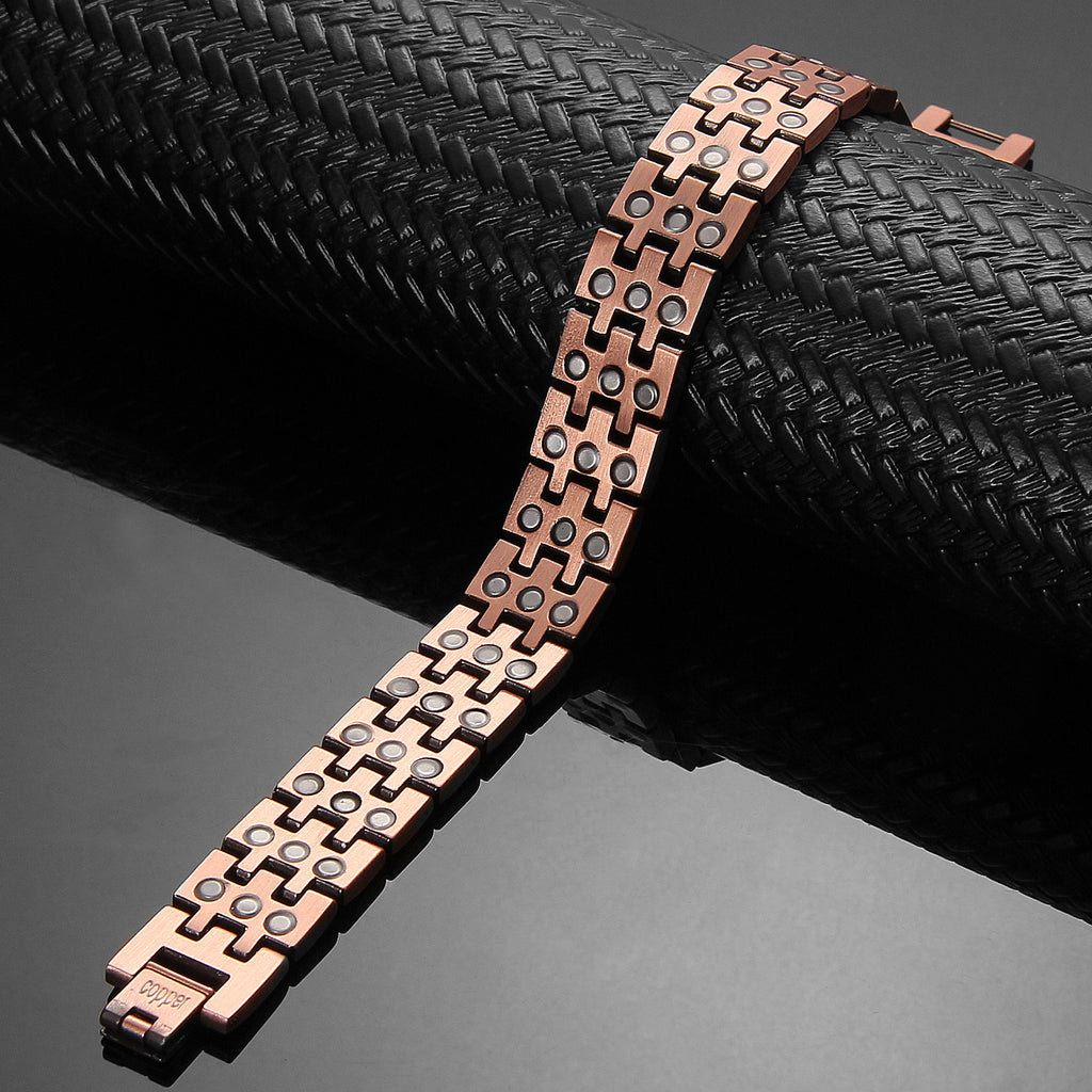 Pulsera de Cobre Magnético Tejido Compacto Premium Triple resistencia