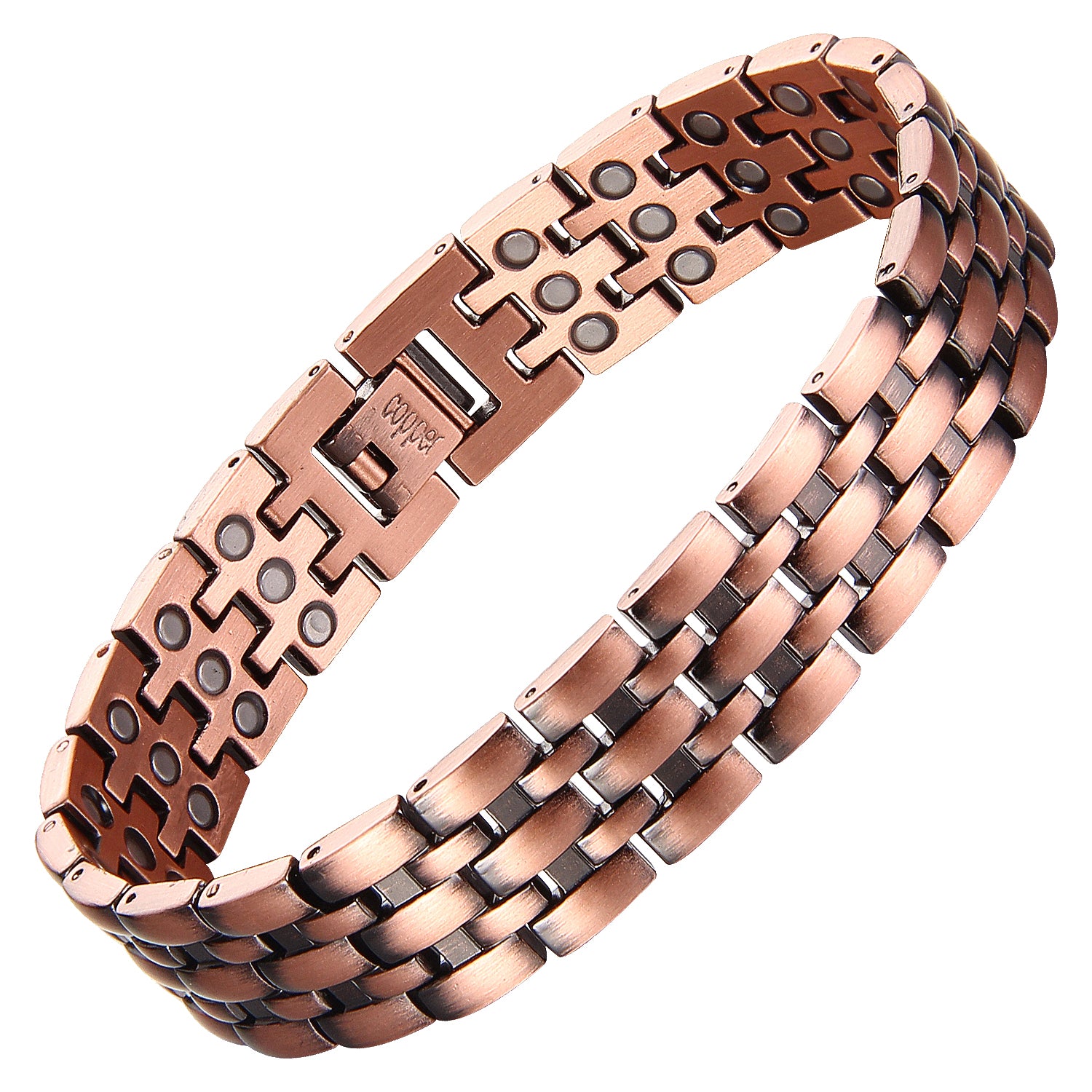 Pulsera de Cobre Magnético Tejido Compacto Premium Triple resistencia