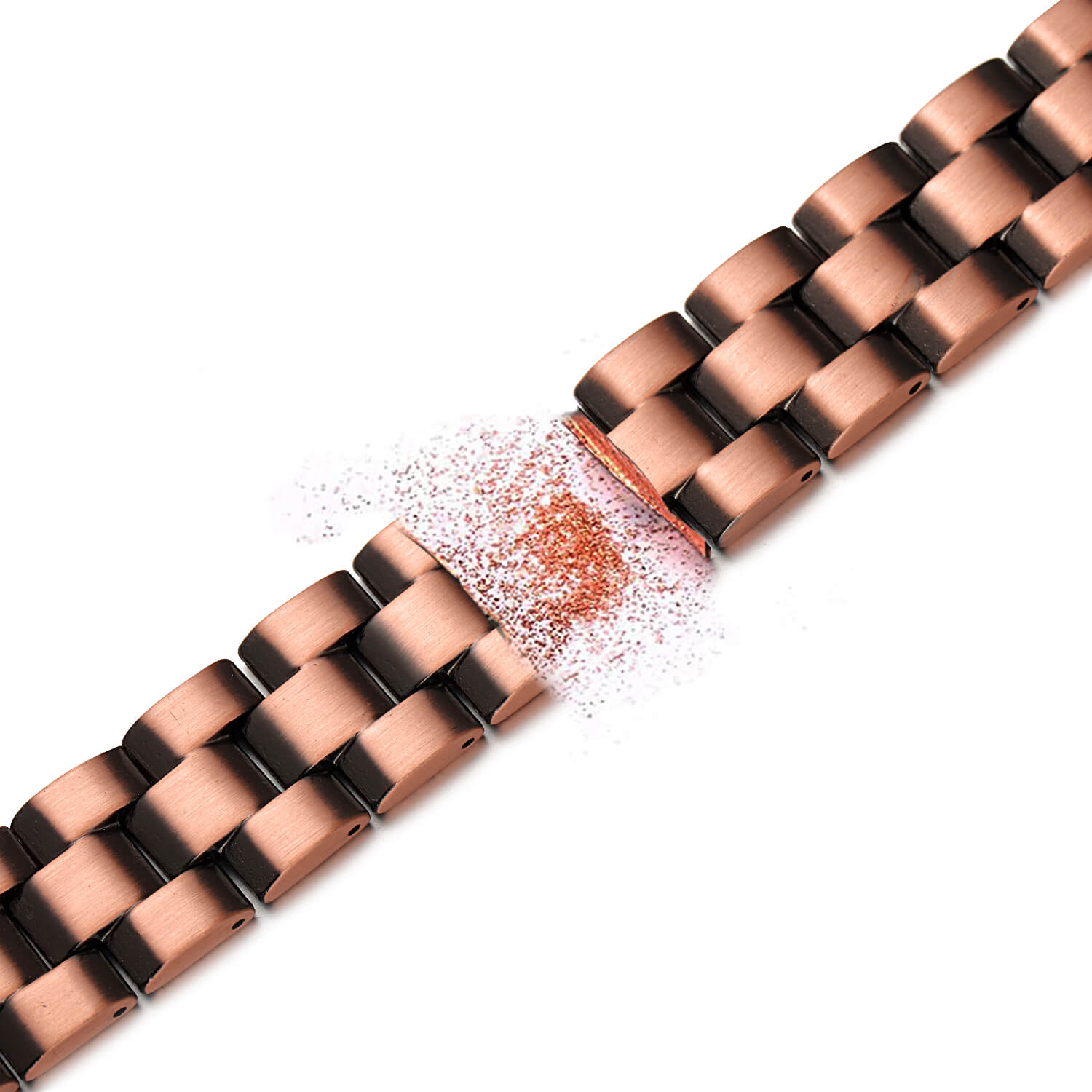 Pulsera de Cobre Magnético Estilo Eslabón Sólido doble protección