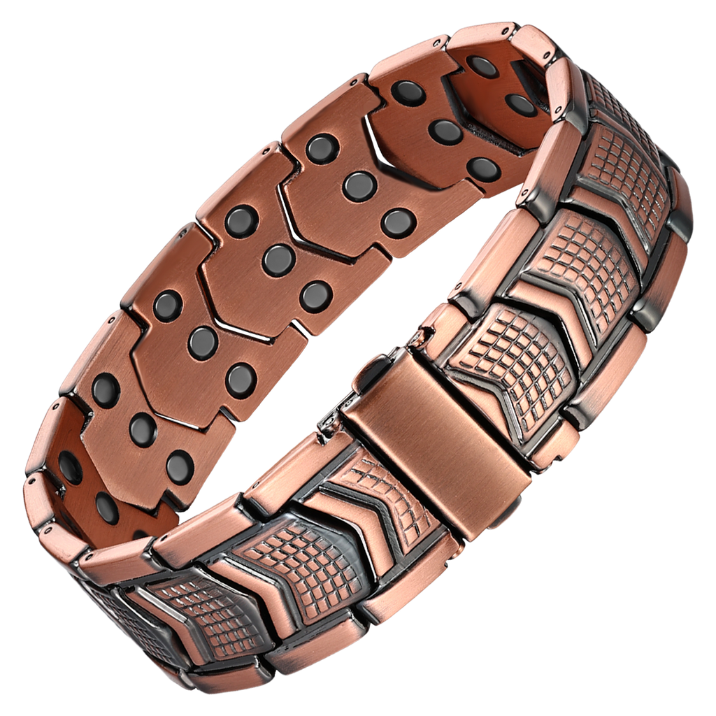 Pulsera de Cobre Magnético Estilo Armadura Táctica Premium triple protección