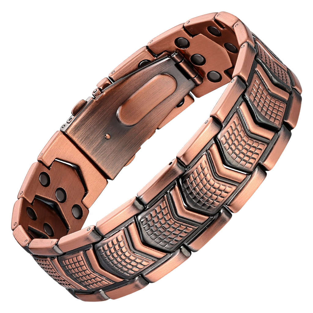 Pulsera de Cobre Magnético Estilo Armadura Táctica Premium triple protección