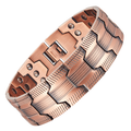 Pulsera de Cobre con Magnetismo Tejido Texturizado Premium triple protección - Color Cobre
